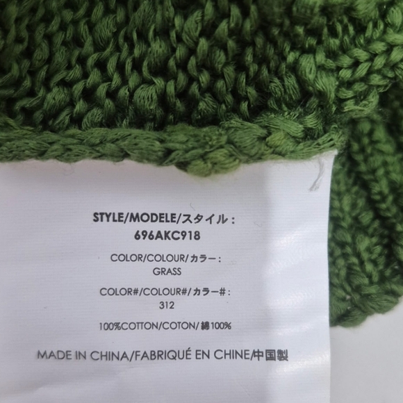 Michael Kors Green Cropped Knit Cardigan 100% Cotton Size XS Fall - Picture 14 of 14